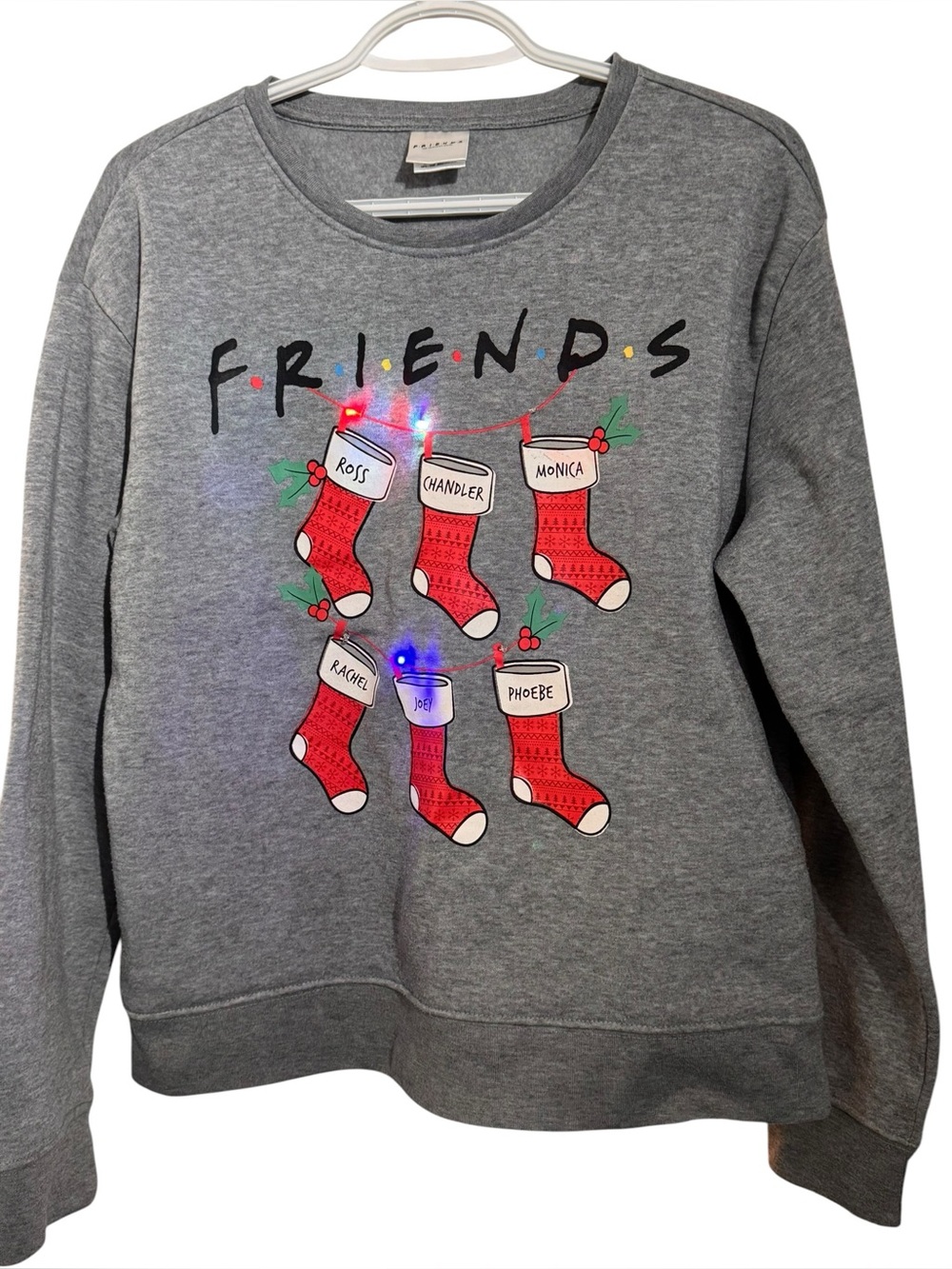 Friends Light-Up Christmas Stocking Graphic Sweatshirt – Size M